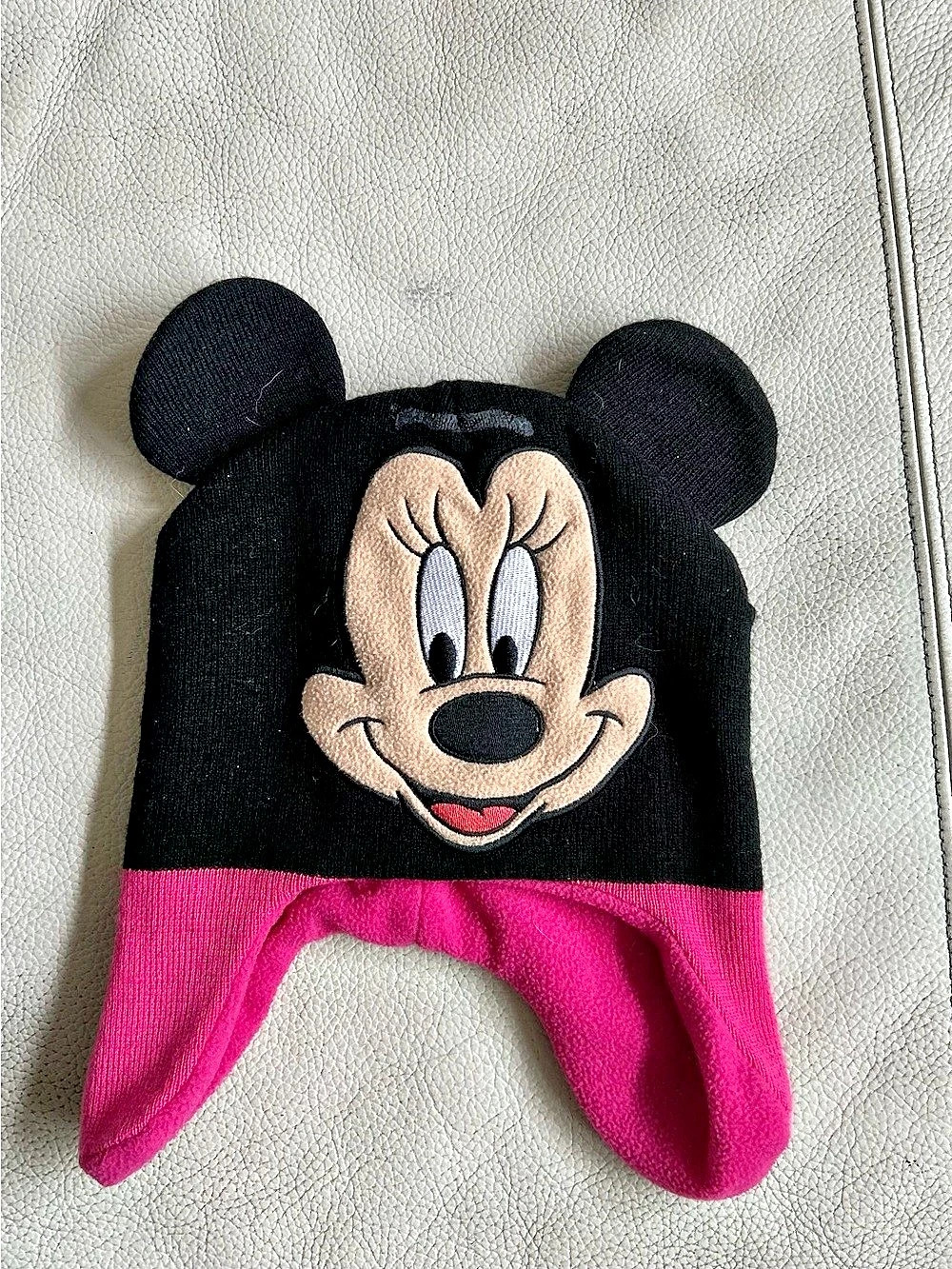 Disney Minnie Mouse Ear Flap Hat in Black & Pink